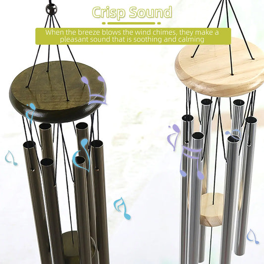 6 Tubes Wind Chimes Garden Outdoor Living Decoration Metal Wind Chimes Hanging Ornament