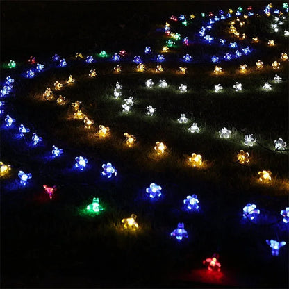 Solar Fairy String Light Sakura Garlands 5M Peach Flower CherryLED Lamp for Wedding Party Garden Outdoor Decor Led Lights