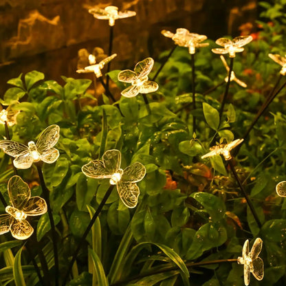 Garden Solar Butterfly Lights Outdoor 6LED Decor Light Waterproof Stake Lights For Yard Pathway Patio