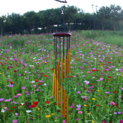 12 Tubes Wind Chimes Aluminum Tube + Pine  Metal Pipe Wind Chimes Bells Decor Outdoor Yard Decoration Large Wind Chimes Bells