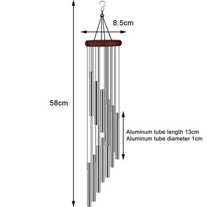 12 Tubes Wind Chimes Aluminum Tube + Pine  Metal Pipe Wind Chimes Bells Decor Outdoor Yard Decoration Large Wind Chimes Bells