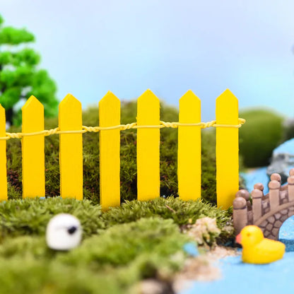 Fairy Garden Mini Fence, 35.5 Inch Wooden Miniature Picket Fence Border Decoration, Suitable For DIY Bonsai, Succulents, Flower