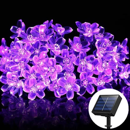 Solar Fairy String Light Sakura Garlands 5M Peach Flower CherryLED Lamp for Wedding Party Garden Outdoor Decor Led Lights