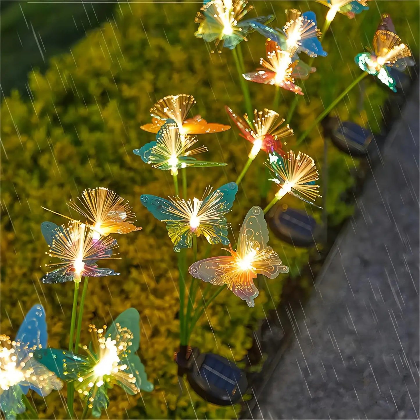Garden Solar Butterfly Lights Outdoor 6LED Decor Light Waterproof Stake Lights For Yard Pathway Patio