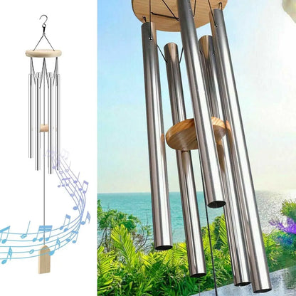 6 Tubes Wind Chimes Garden Outdoor Living Decoration Metal Wind Chimes Hanging Ornament
