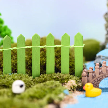 Fairy Garden Mini Fence, 35.5 Inch Wooden Miniature Picket Fence Border Decoration, Suitable For DIY Bonsai, Succulents, Flower