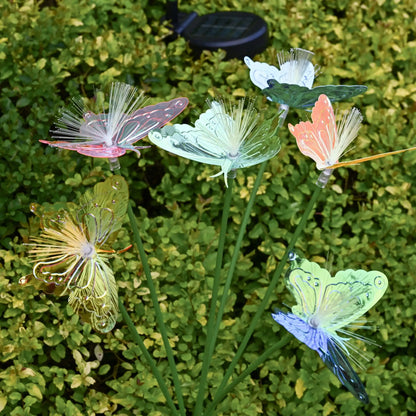 Garden Solar Butterfly Lights Outdoor 6LED Decor Light Waterproof Stake Lights For Yard Pathway Patio