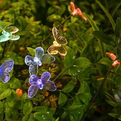 Garden Solar Butterfly Lights Outdoor 6LED Decor Light Waterproof Stake Lights For Yard Pathway Patio