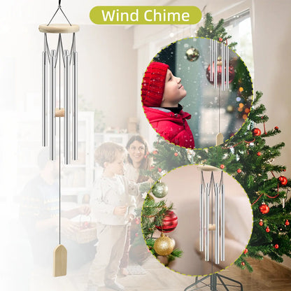 6 Tubes Wind Chimes Garden Outdoor Living Decoration Metal Wind Chimes Hanging Ornament